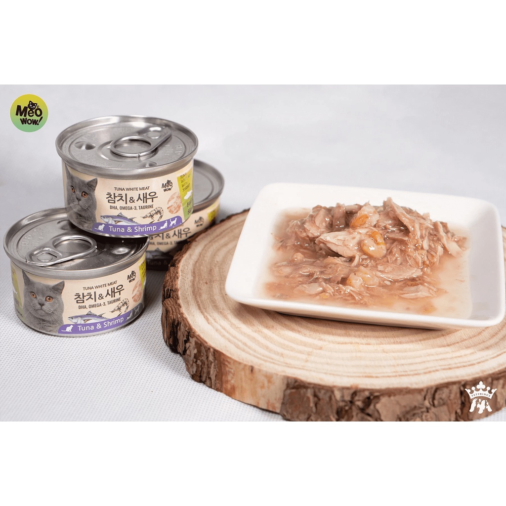 80gr - Pate Meowow Thịt cá xé miếng cho Mèo thơm ngon đủ vị - Thịt hộp cho Mèo Meowow Hàn Quốc