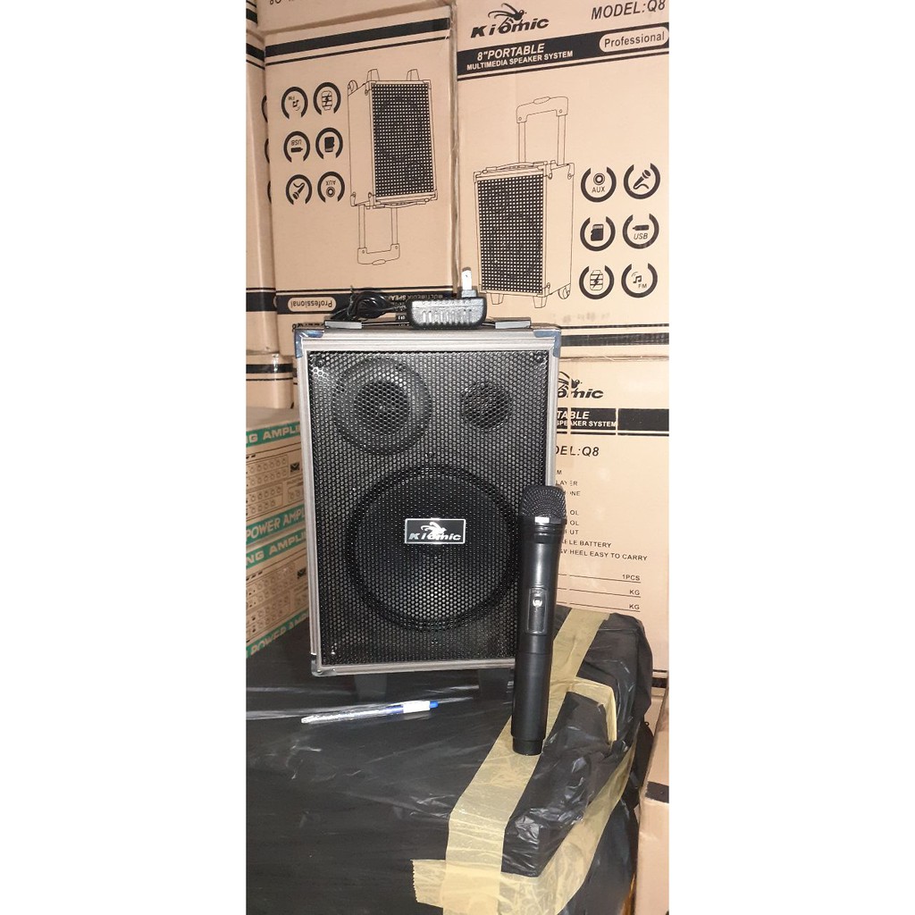 LOA KÉO DI ĐỘNG bluetooth KARAOKE Q8 pro chính hãng kiomic
