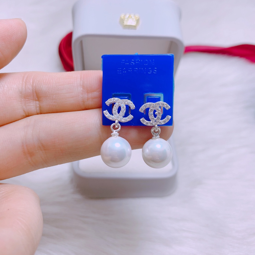 Bông tai nữ chữ x đính đá nhỏ chuẩn bạc ta siêu xinh đẹp - Kho sỉ bạc Nhất Linh