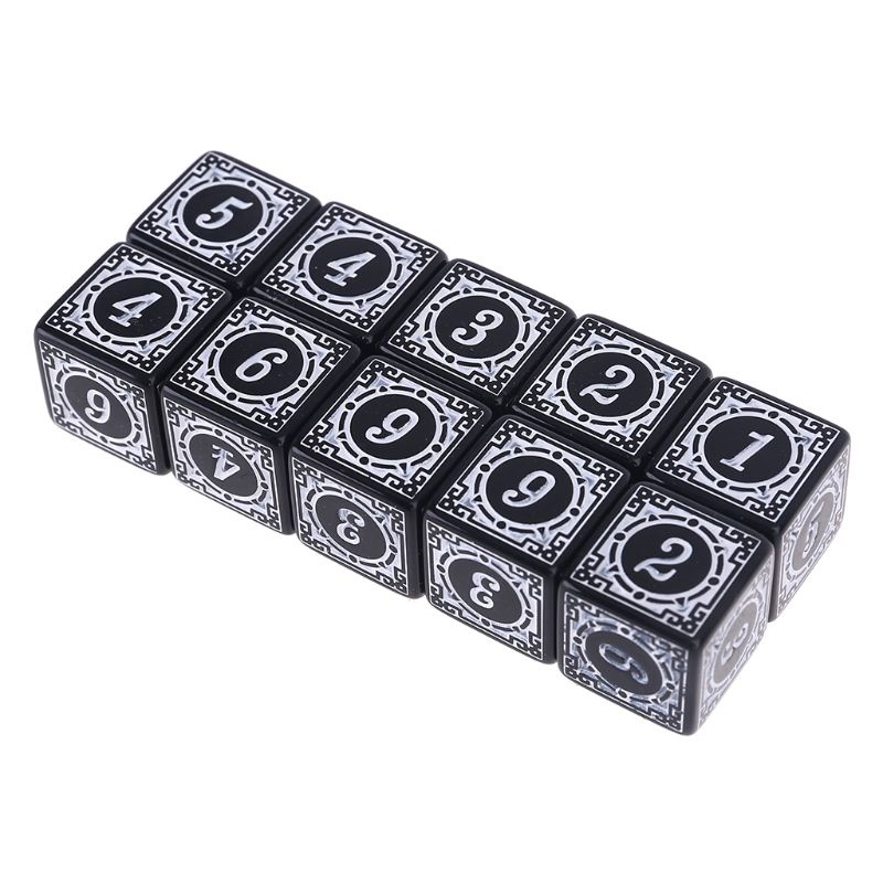 Set 10 viên xúc xắc đa diện 6 mặt WMMB D6