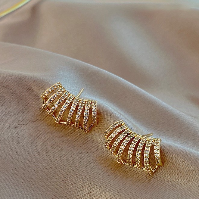 Khuyên Tai Nhỏ Đính Đá Zircon Sang Trọng Thời Trang Hàn Quốc Đi Tiệc Tối Giản Cho Nữ