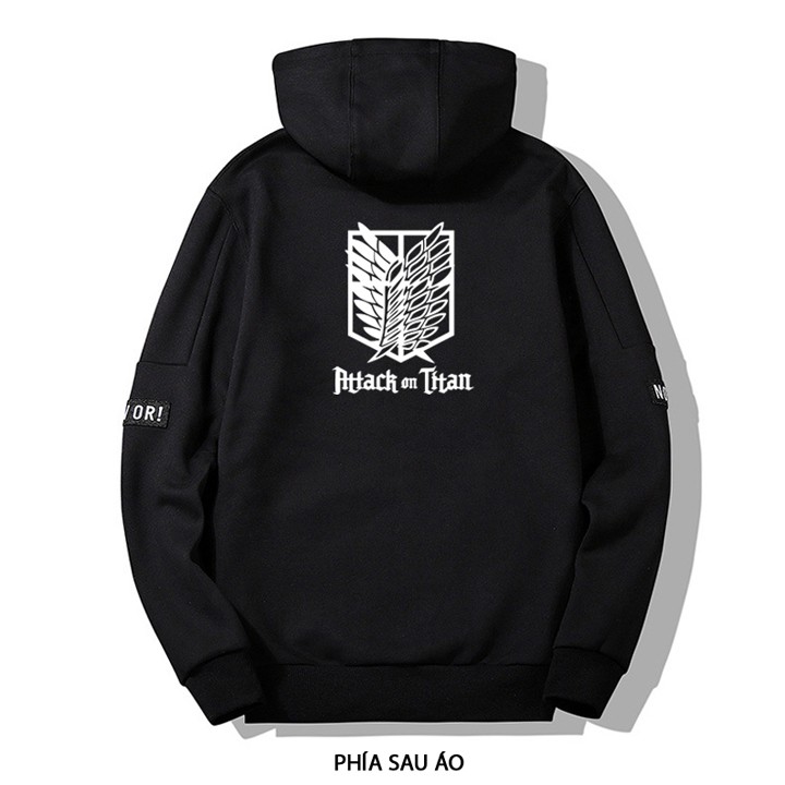 Combo Áo Khoác Hoodie Nam Attack On Titan Cao Cấp Kết Hợp Găng Tay Thời Trang Cực Đẹp