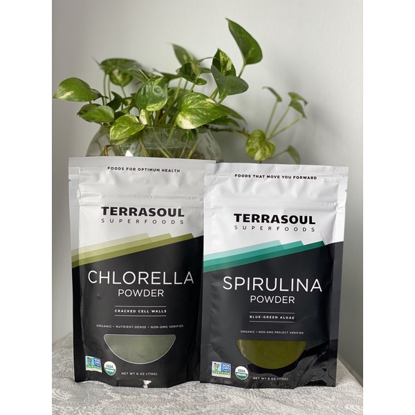Bột Spirulina / Chlorella Terrasoul- uống thanh lọc cơ thể 117g