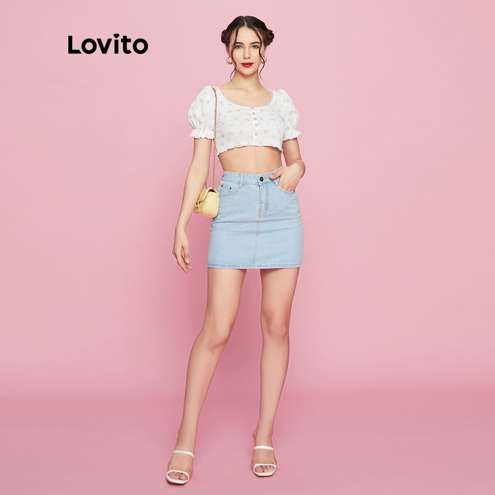 Váy Lovito lưng cao có túi màu trơn đơn giản L090
 | BigBuy360 - bigbuy360.vn