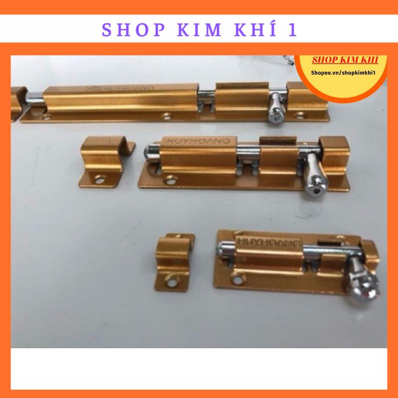 Chốt cửa gỗ Huy Hoàng vàng đồng 10 20 5,6 cm
