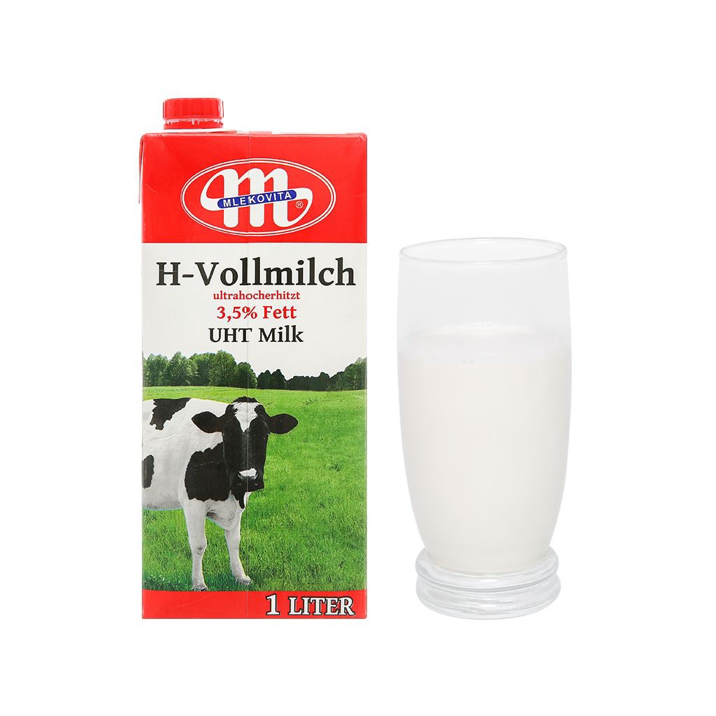 Sữa Tươi Nguyên Chất Tiệt Trùng MLEKOVITA H- Vollmilch Fat 3.5% hộp 1L