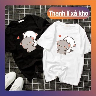 ÁO ĐÔI🔥BÁN CHẠY🔥Áo thun form rộng unisex mèo và bạn dễ thương vải dày mịn. GIÁ CỦA 1 CHIẾC