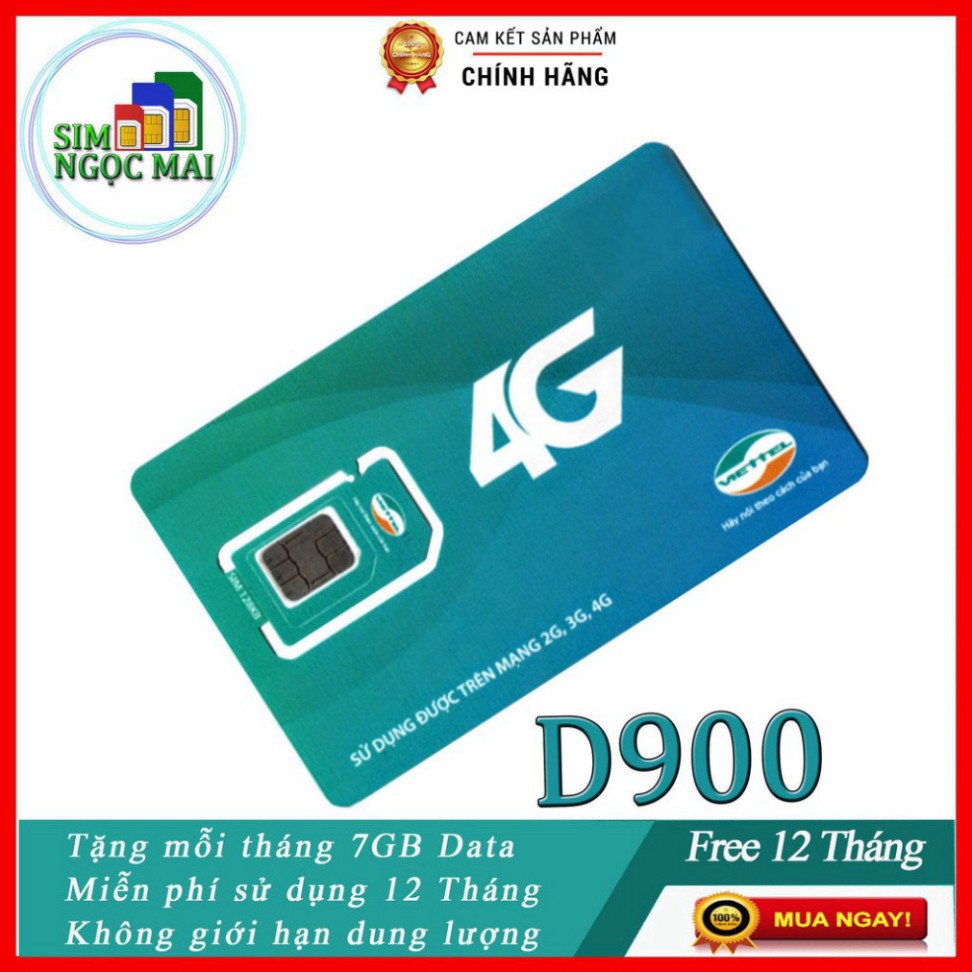 TẶNG QUÀ  Sim 4G Viettel D900 - D500 - D500T Trọn Gói 1 Năm Không Nạp Tiền - NGHE GỌI TẶNG QUÀ