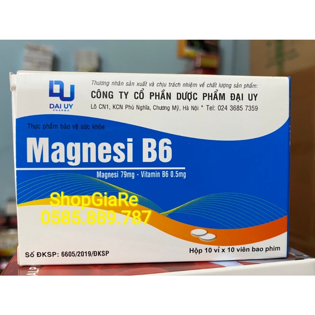Magnesi B6 bổ sung vitamin B6 và Magnesi 100viên