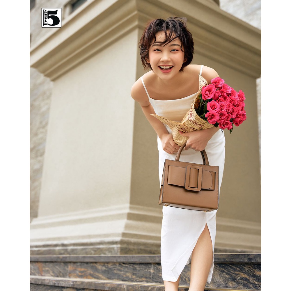 Đầm 2 dây cúp ngực dáng ôm xẻ vạt lệch chất đũi mát Twentyfive N2126