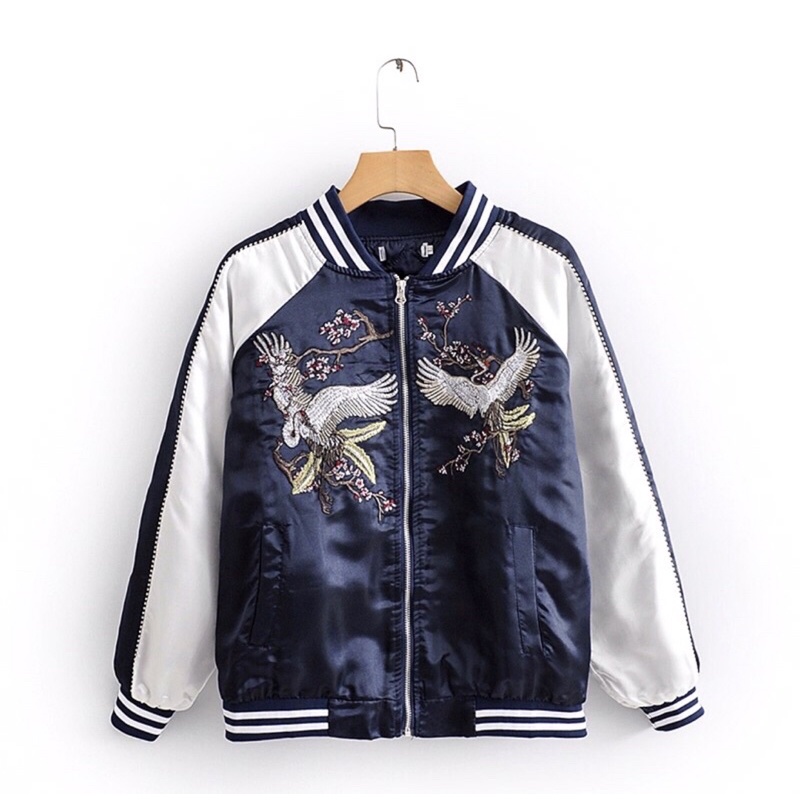 Áo khoác Sukajan Jacket thêu hạc