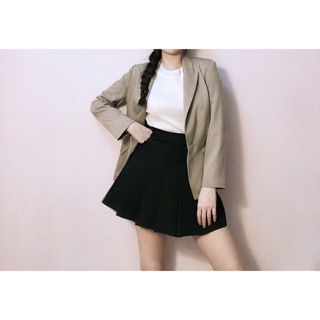 Vest blazer 1 nút vàng túi gập