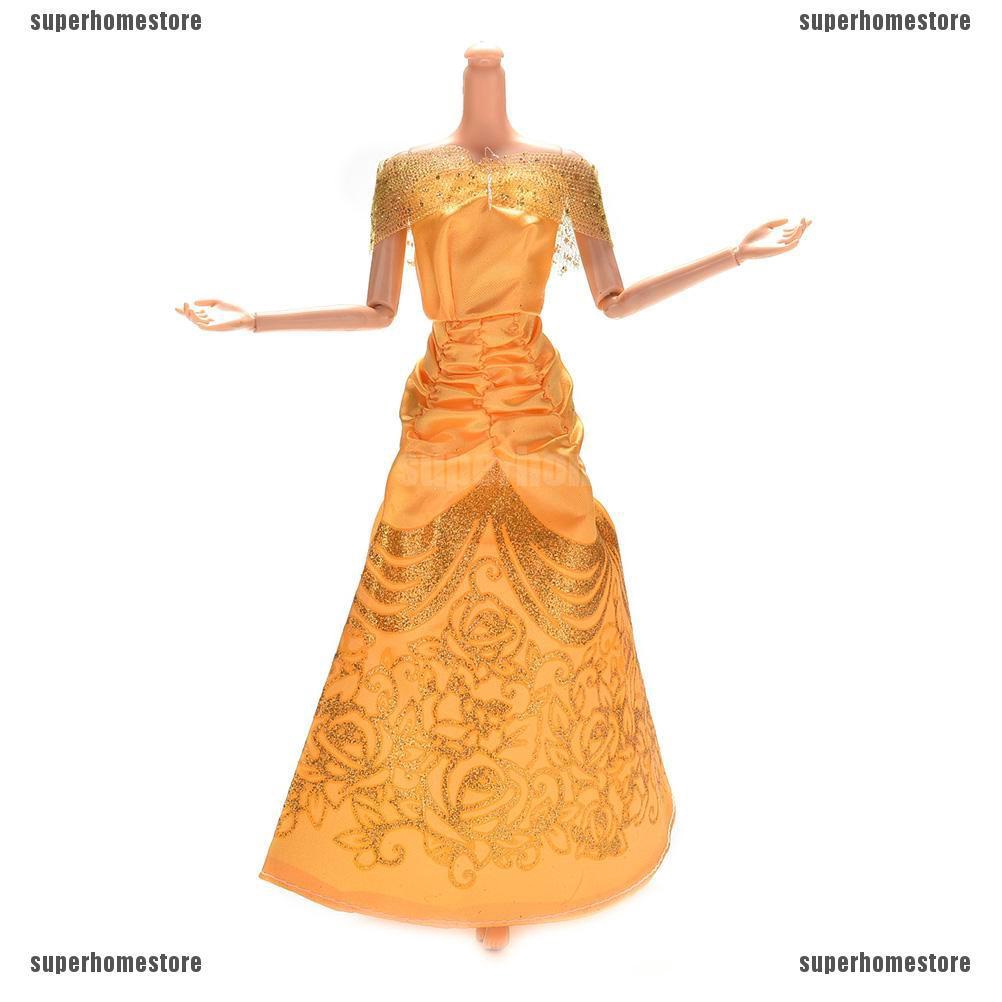 1 Đầm Cưới Màu Vàng Cho Búp Bê Barbie Belle 22cm / 8.66 "