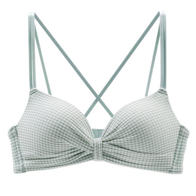 Áo Lót Nơ Không Gọng Đẩy Ngực Phối Kẻ Siêu Hot 970