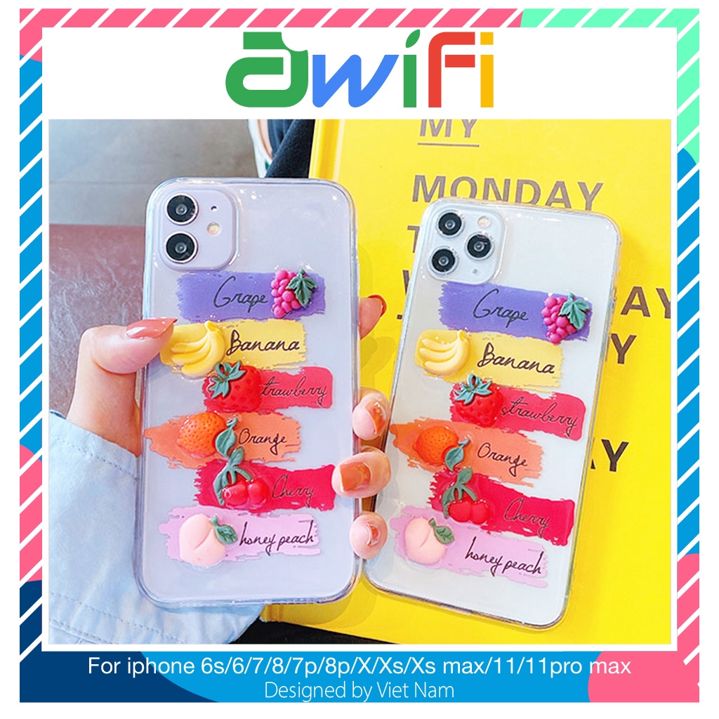 Ốp iphone - Ốp lưng 3d Trái cây ( hình nổi ) 6/6s/6plus/6splus/7/8/7plus/8plus/x/xs/xsmax/11/11promax - Awifi Case