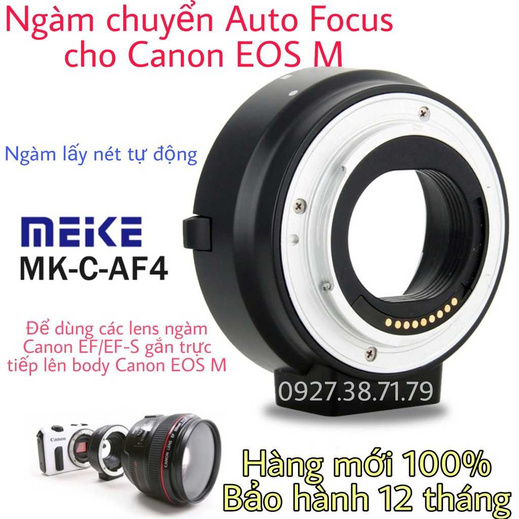 Ngàm chuyển Auto Focus Meike EF-EOS M Cho Canon EOS M (MK-C-AF4) M1 M2 M3 M5 M6 M10 M50 M100 M200 M50 M50 Mark ii M6 ..