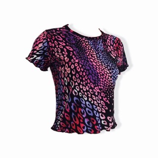 Áo croptop hoạ tiết da beo