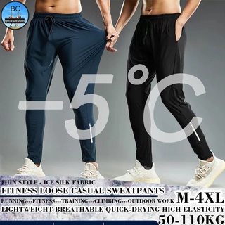 Quần chạy bộ Chất Liệu Lụa Lạnh Mỏng Thoáng Khí Nhanh Khô Có Size Lớn Dành Cho Nam Giới