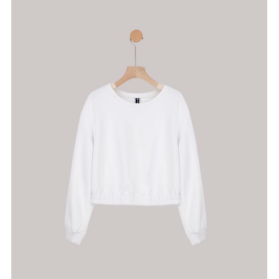 Áo nỉ crop basic chun gấu 1LSW1001 ADORE DRESS