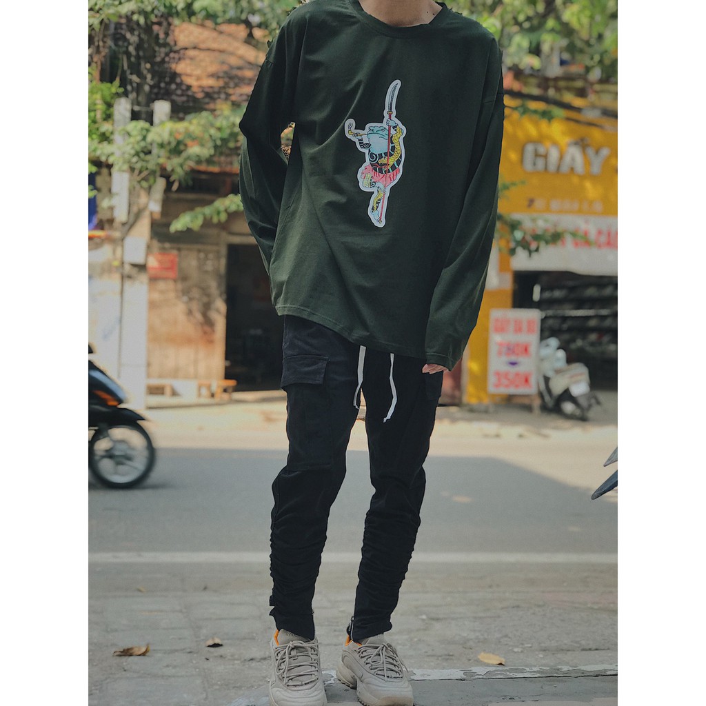 Áo thun dài tay màu xanh bộ đội -5 mẫu (T.A.S Clothes)