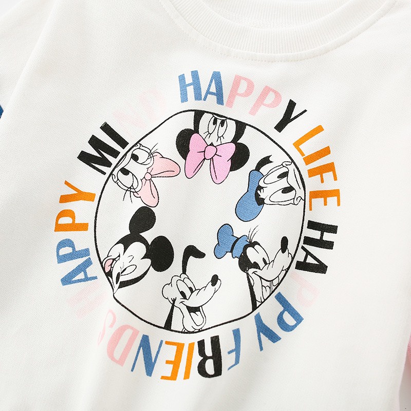 Áo nỉ da cá Malwee pha màu mickey cho bé gái 2 - 7 tuổi mẫu mới MW7632
