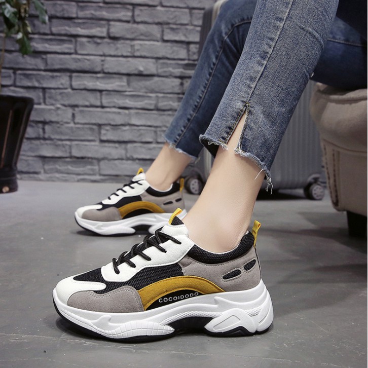 Giày sneaker nữ MS025 (xám vàng)