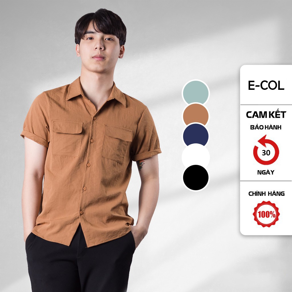 Áo sơ mi nam ngắn tay cổ bẻ túi hộp chất vải đũi cực mát | BigBuy360 - bigbuy360.vn