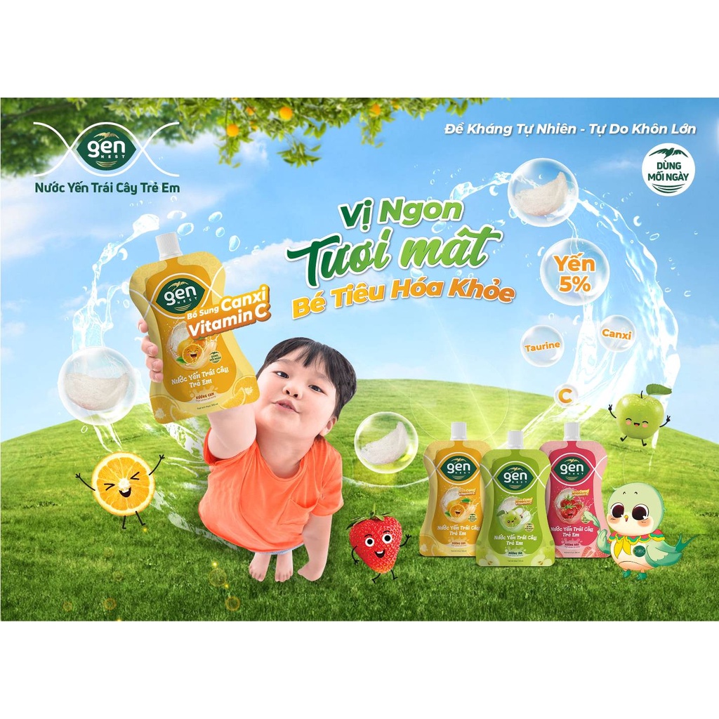 Nước yến trái cây trẻ em Gennest _Dùng cho bé từ 1 tuổi