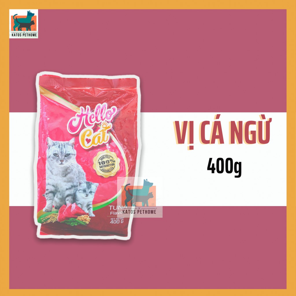 Thức ăn cho meo Hello Cat bao bì hãng 400g