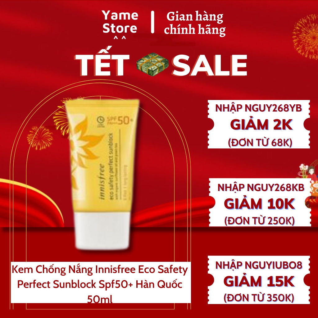 Kem Chống Nắng Innisfree Eco Safety Perfect Sunblock Spf50+ Hàn Quốc 50ml