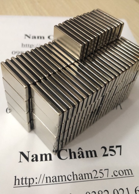 Nam châm khối 30x15x3mm siêu mạnh, loại nam châm trắng đất hiếm 30x15x3mm lực hút siêu mạnh