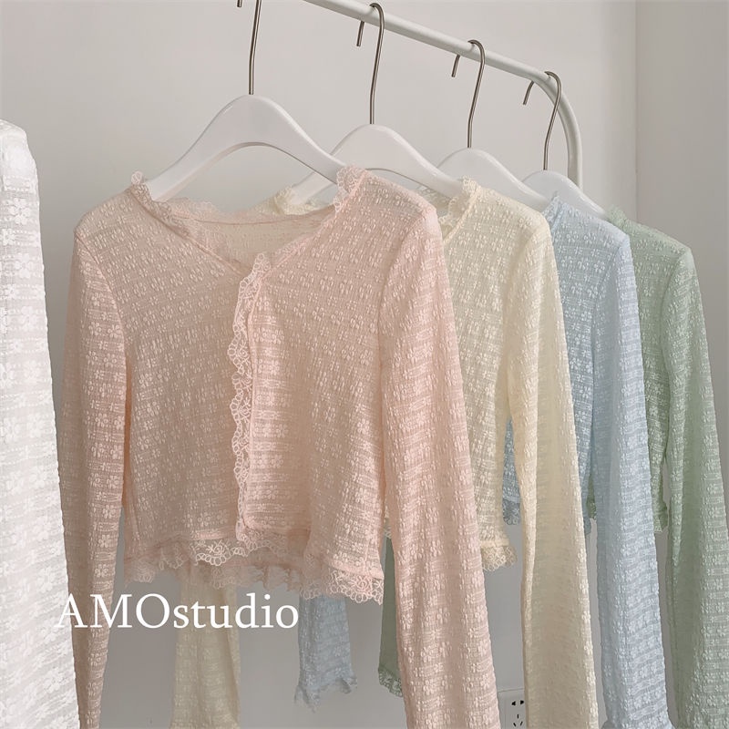 Áo Khoác Ren cardigan Chống Nắng Dáng Ngắn Thời Trang Cho Nữ