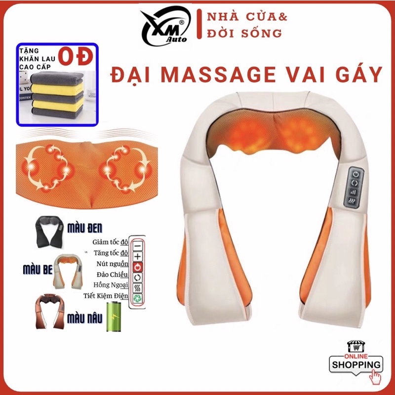 Máy Massage Cổ Vai Gáy Hồng Ngoại NIKITO, Đai massage đa năng, massage vai gáy, bụng, Cổ, lưng eo, chân tay - XMAUTO