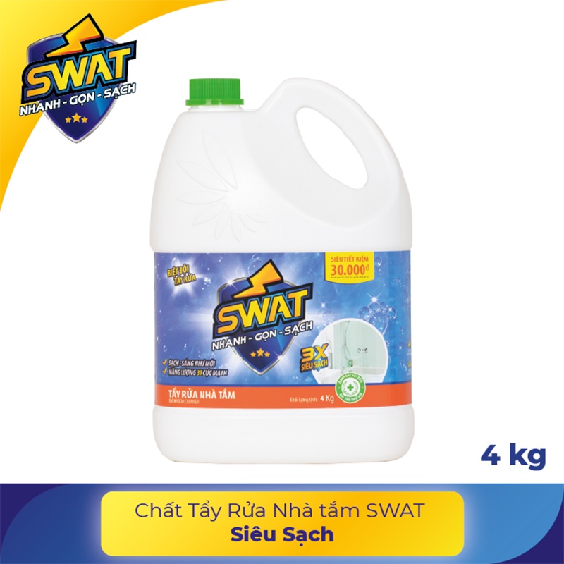 Nước tẩy nhà tắm Siêu Sạch SWAT Can 4Kg