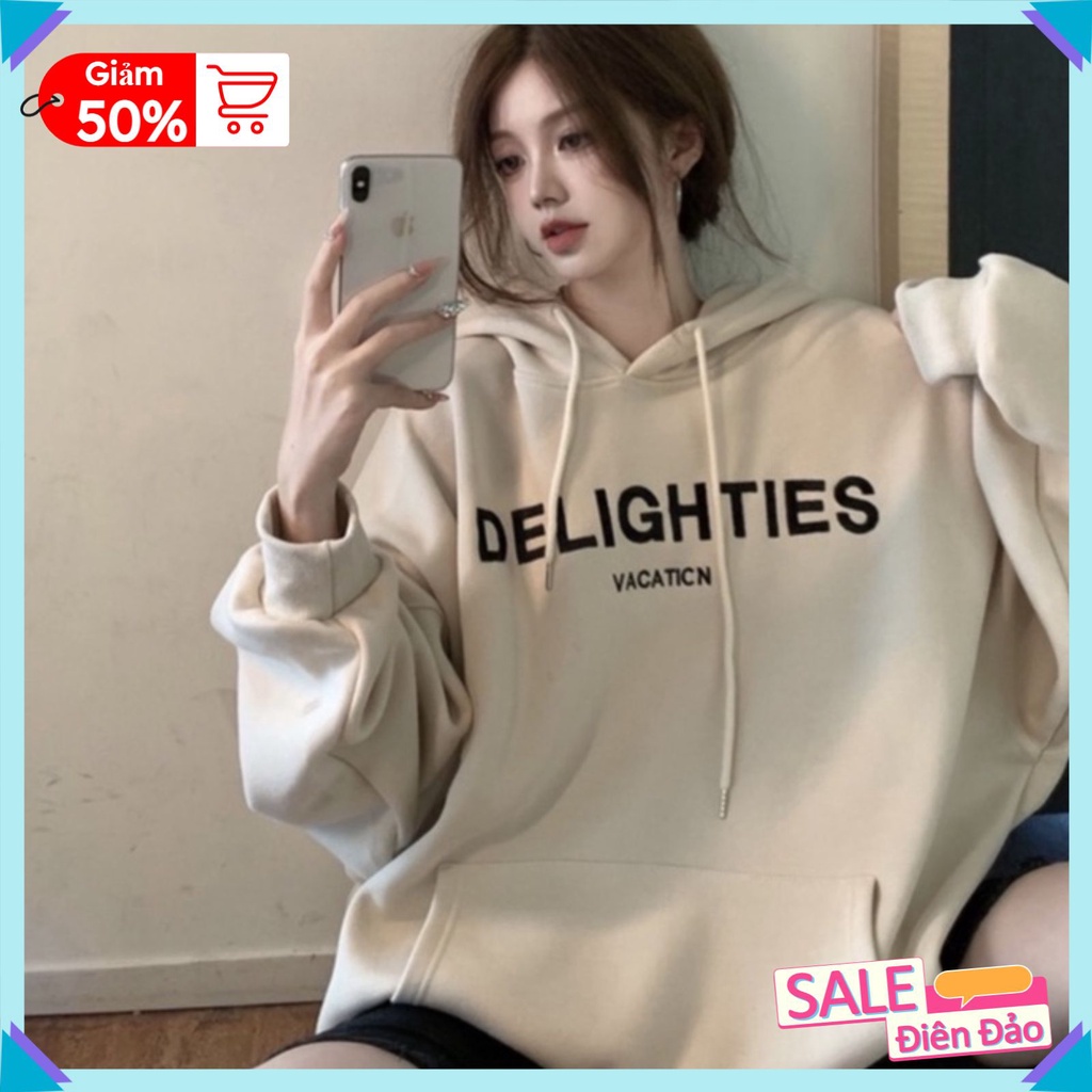 Áo hoodie nam nữ phong cách oversize nỉ siêu đẹp vải dày form rộng DELIG Unisex