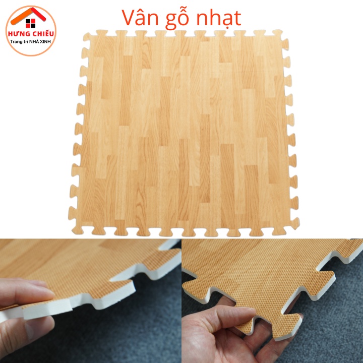 Thảm xốp vân gỗ lót sàn cho bé ghép miếng chống trơn trượt Tường Lâm 60x60cm hàng đẹp ( 1 tấm )