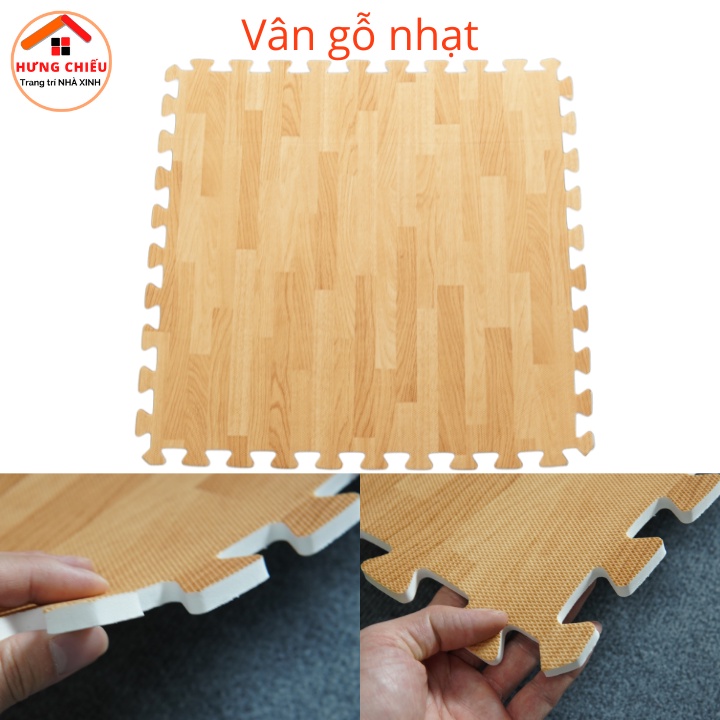 Thảm xốp vân gỗ lót sàn cho bé ghép miếng chống trơn trượt Tường Lâm 60x60cm bộ 10 tấm