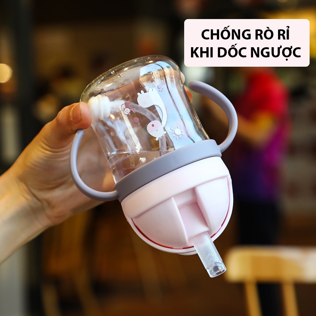 Bình Nước Cho Bé, Bình Nước Tập Uống Cho Bé Chống Sặc Thể Tích 250ml