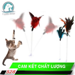 Lông gà trêu mèo đàn hồi, đồ chơi cho mèo