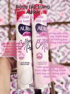 Bông tẩy trang aura 150 miếng