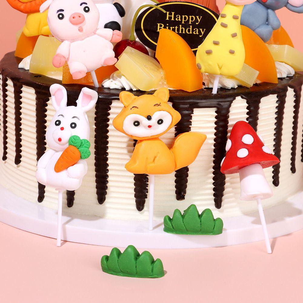 Topper Cắm Trang Trí Bánh Kem Hình Sở Thú Hoạt Hình Dễ Thương