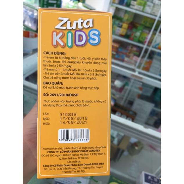 Siro Zuta KIDS-hỗ trợ trẻ từ 6 tháng ăn ngon,phát triển cân nặng