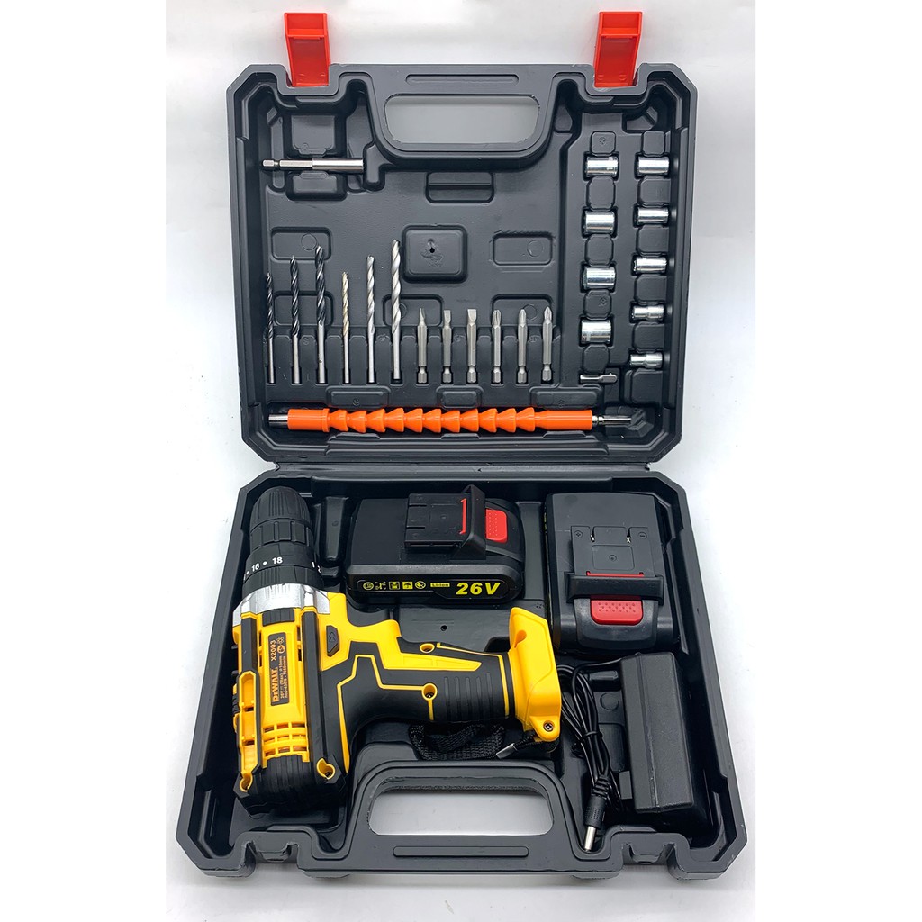 [ ĐẦY ĐỦ PHỤ KIỆN ] MÁY KHOAN PIN DEWALT 26V CÓ BÚA - KHOAN TƯỜNG, BẮT VÍT - 2 PIN 5 CELL - LÕI ĐỒNG