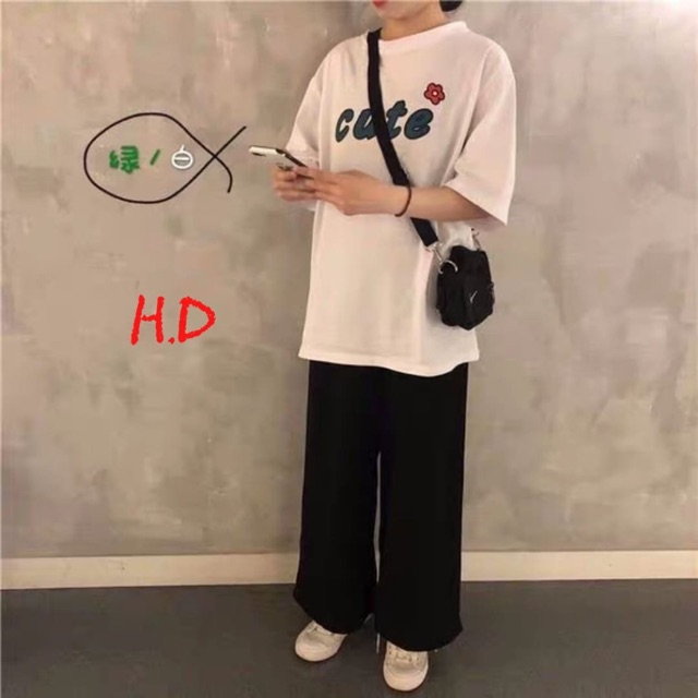 Sét áo cute + quần rộng dài HDN875