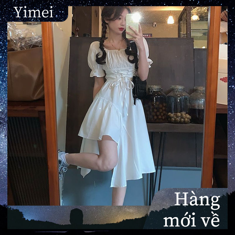 ⭐0412⭐ Summer fashion women's unique design puff sleeve dress