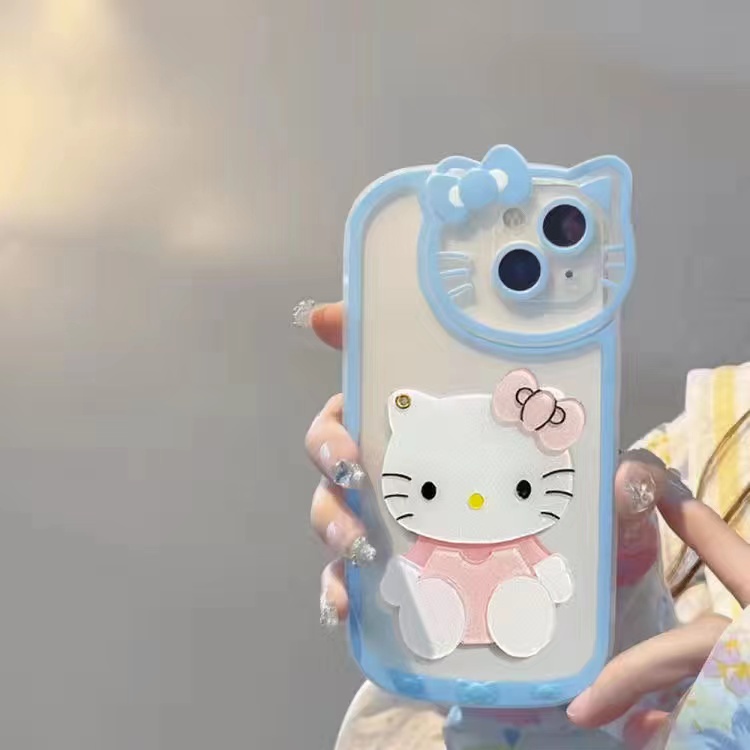 Ốp Điện Thoại Mềm Chống Sốc Có Gương Hình Hello Kitty Cho iPhone 13 Pro max 13Pro 13 12Pro max 12 Pro 11 Pro max 11 XS XR XSMAX