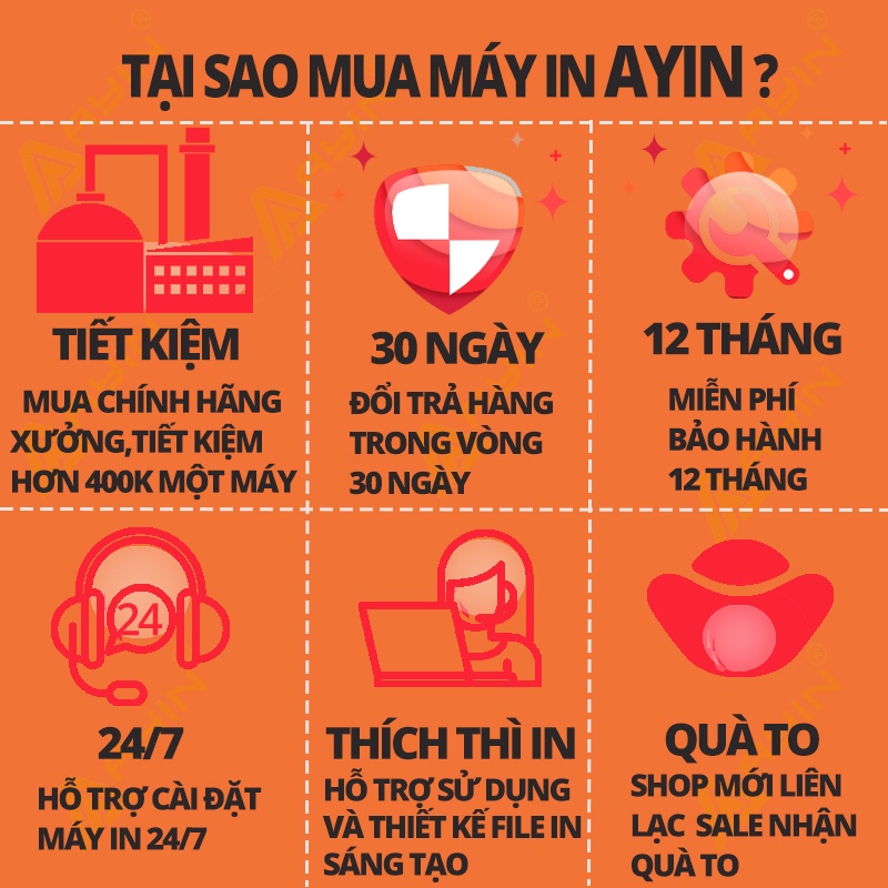 Máy in nhiệt AYIN 368 in đơn hàng, in khổ A6,A7