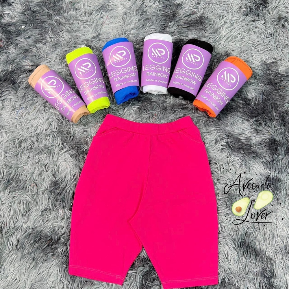Quần legging lửng ngố biker nâng mông cotton co giãn 4 chiều, nhiều màu, Free size 60kg