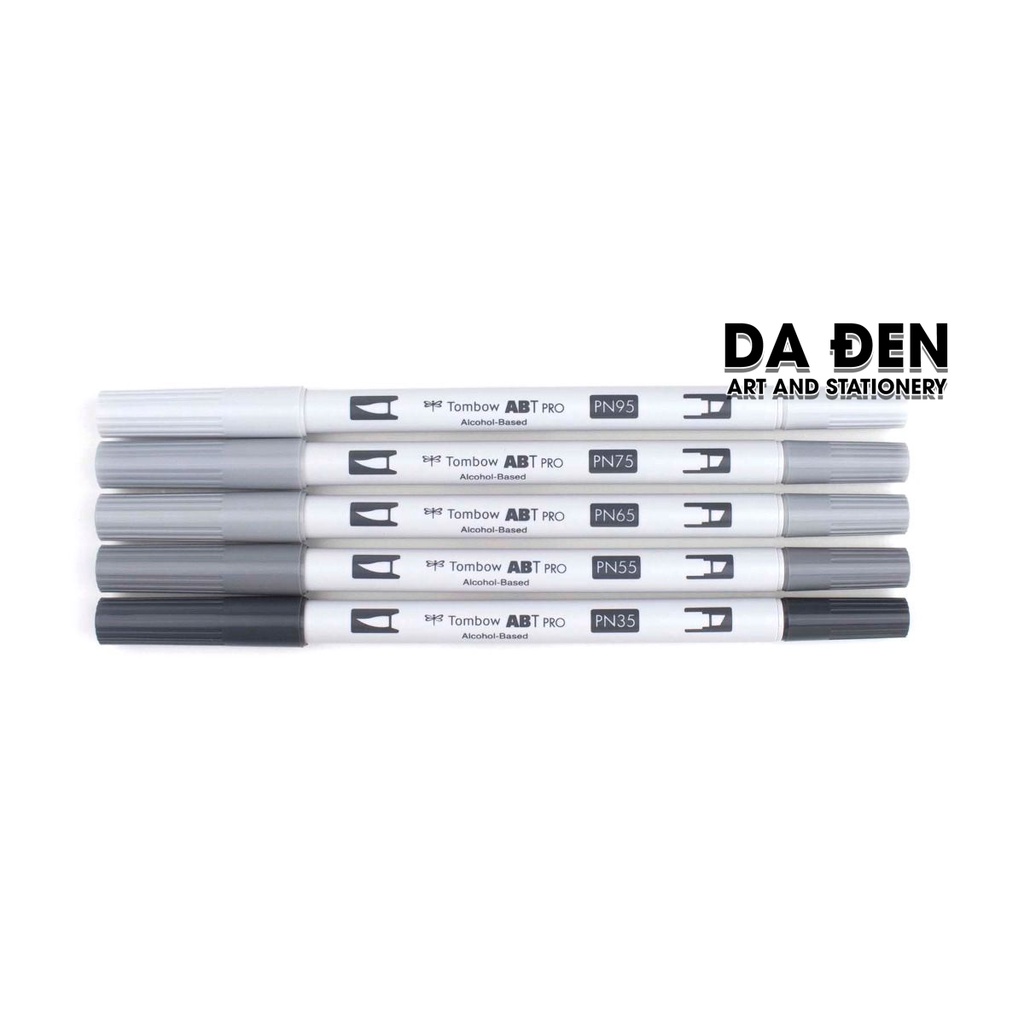 [DA ĐEN] Bộ 5 Bút Dual Marker Tombow ABT Pro - Gray Tones