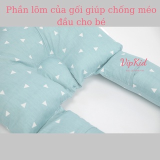 Gối chữ U cho bé Carekids vừa làm gối chống bẹp đầu gối ôm gối chặn cho bé ngủ ngon chống giật mình Vipkid